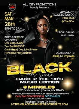 Sat Jan 16th, 2027 MLK Weekend - BET ON BLACK For Sure Day Party @ MINGLES