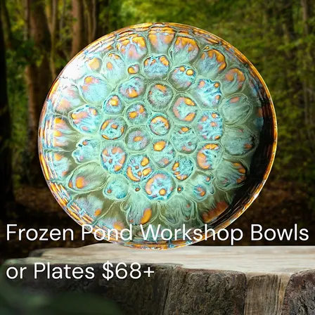 Stoneware Bowl or Plate -Frozen Pond Technique -Paint  & Sip
