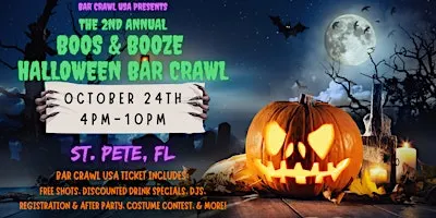 St. Pete Boos & Booze Halloween Bar Crawl: 2nd Annual, by Bar Crawl USA