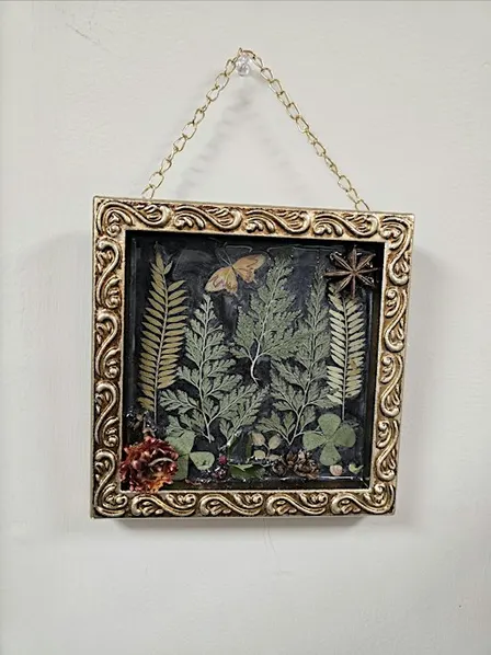 Moon lit forest Resin art with pressed  greenery - Bloomin' Cottage