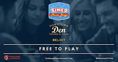 Weekly SINGO Music Bingo Nights at Downtown Den Tavern and Pizza - Beloit