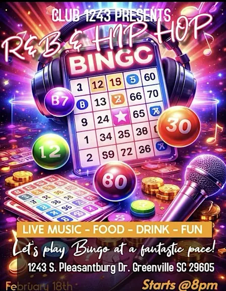 R&B / Hip Hop Bingo Every Wednesday @1243