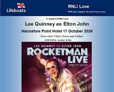 RNLI Looe Presents Lee Quinney as Elton John Rocketman 2026