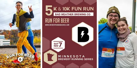 5k and 10k Fun Run x Bad Weather Brewing Co | 2026 MN Brewery Run