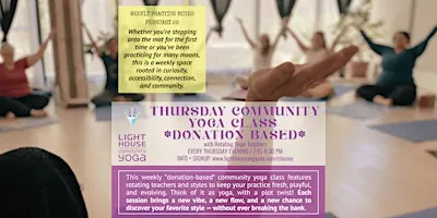 THURSDAY COMMUNITY YOGA CLASS *DONATION-BASED*
