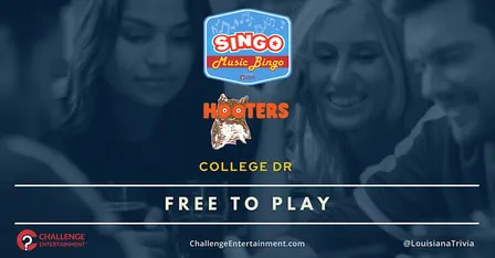 Weekly SINGO Music Bingo Nights at Hooters - College Dr