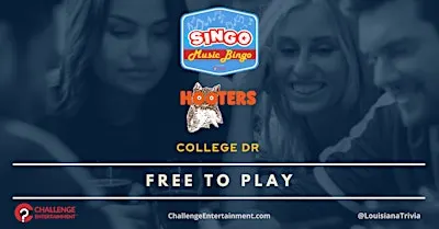 Weekly SINGO Music Bingo Nights at Hooters - College Dr