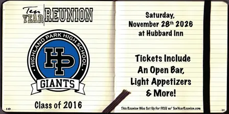 Highland Park High School Class of 2016 Ten Year Reunion