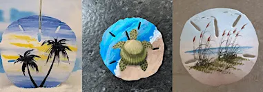 Christmas Painted Beach  Sand Dollar Ornaments  Paint Art Sip Class