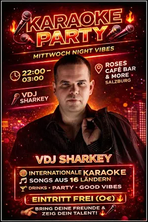 KARAOKE PARTY IM ROSES BAR AM MITTWOCH IN SALZBURG!