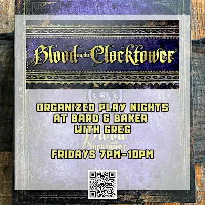 Blood on the Clocktower Organized Play Night at Bard & Baker