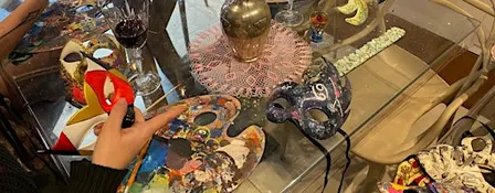 Venetian Masks and Wine