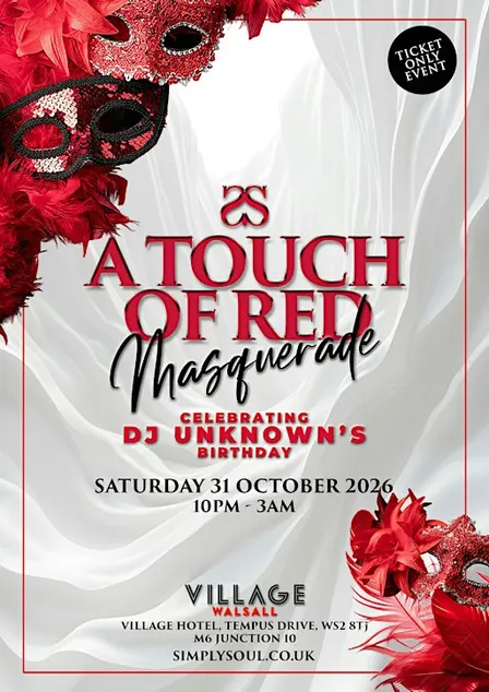 Simply Soul 'Touch of Red - Masquerade' on Saturday 31st October 2026