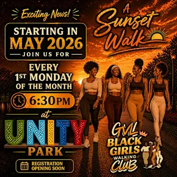 GVL Black Girls Walking Club | Monthly Sunset Walk & Social