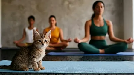 Kitten Yoga @ Dogtopia Stone Oak