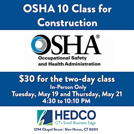 November OSHA 10-Hour Construction Training Class in New Haven