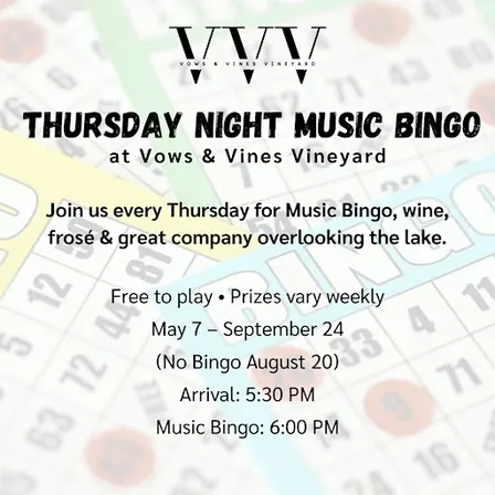 Thursday Night Music BINGO