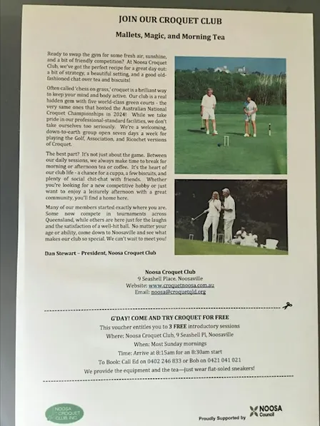 Free ‘Come & Try’ Croquet