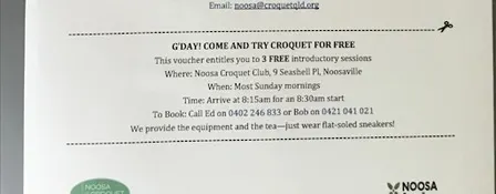 Free ‘Come & Try’ Croquet