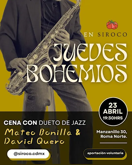 Jueves Bohemios – Cena con Jazz