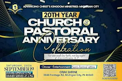 Advancing Christ's Kingdom Ministries Michigan City 20th Year Anniversary