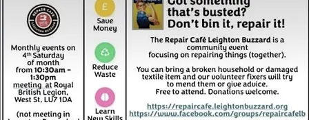 Repair Cafe Leighton Buzzard - monthly events