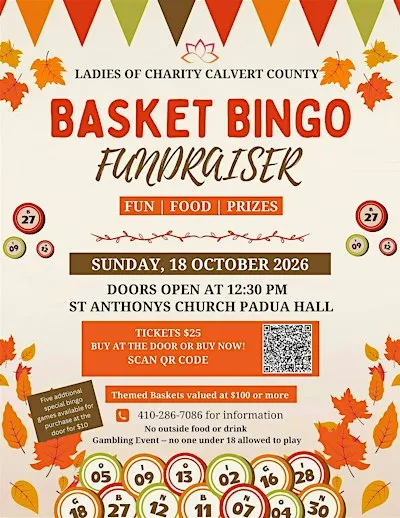 Ladies of Charity Calvert County Basket Bingo Fundraiser
