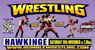 Rumble Wrestling comes to HAWKINGE -KIDS FOR A FIVER - Limited offer