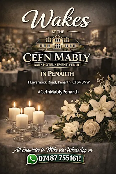 Wakes  in Penarth at the Cefn Mably Bar, Hotel & Event Venue