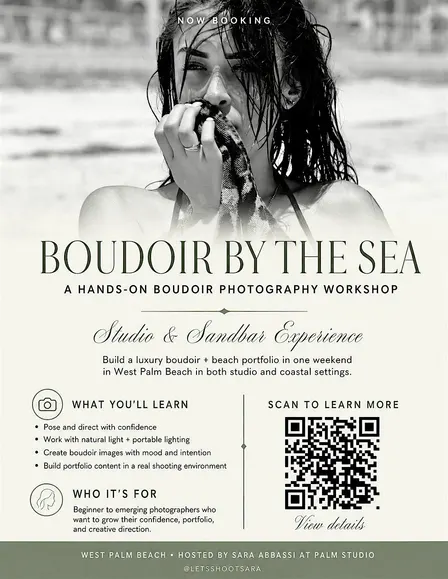 The Boudoir by the Sea Workshop: Photo Studio Lighting + Sandbar Shoot