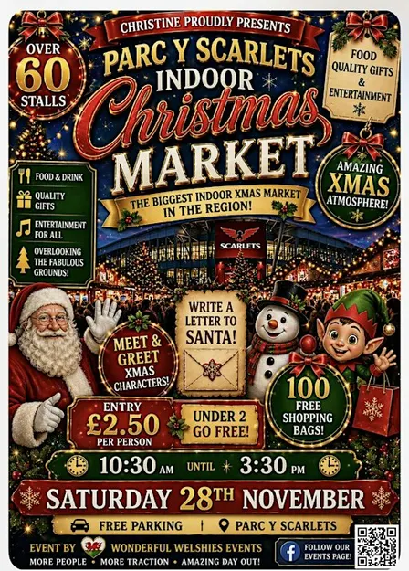 Christmas market  Parc y scarlets stadium Llanelli