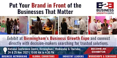 Business Growth Expo 2027 | Book Your Stand At Premier B2B Show
