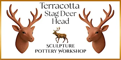 Terracotta Stag Deer Head Sculpture Pottery Workshop
