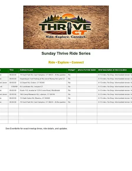 THRIVE CT-Sunday Morning Group Ride Series-Hurd Park