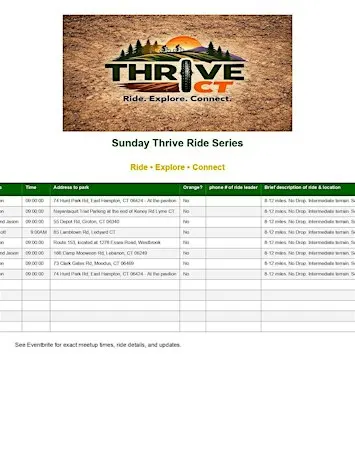 THRIVE CT-Sunday Morning Group Ride Series-Hurd Park