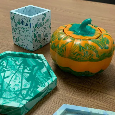 The Jesmonite Autumn Pumpkin Pot Workshop in Ossett, Wakefield