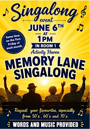 MEMORY LANE SING-ALONG      .........     SEPTEMBER 11th, 2026