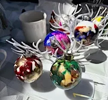 Night owl art - Christmas ceramic baubles