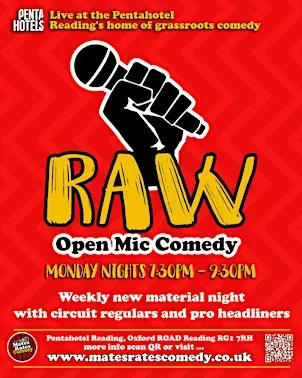 Mates Rates Comedy Raw, Reading's No.1 Stand Up Comedy Open Mic: Nov 23
