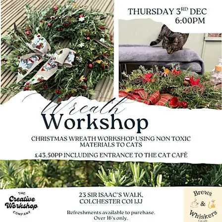 Cat Café Christmas Wreath Workshop