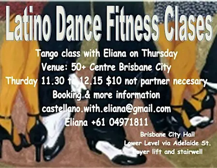 Tango Lesson at Brisbane City Hall Basement for 50+ on Thursday with Eliana
