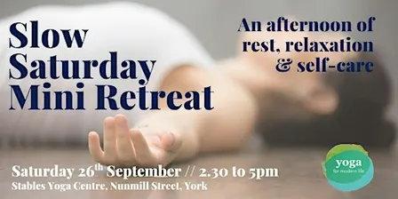 Slow Saturday Mini Retreat // September 2026