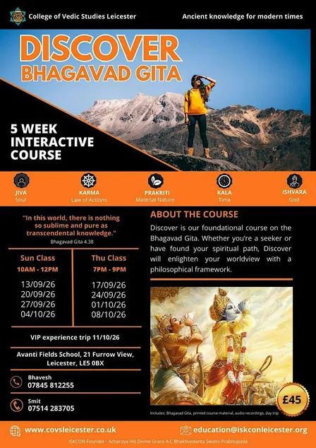 Discover Bhagavad Gita - 5 week interactive course (Thursdays)