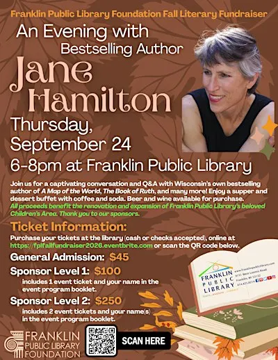 Franklin Library Fall Literary Fundraiser: An Evening with Jane Hamilton