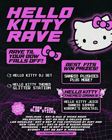 HELLO KITTY RAVE PERTH