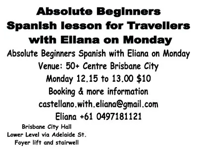 Absolute Beginners Spanish Senior for Traveller on Monday with Eliana