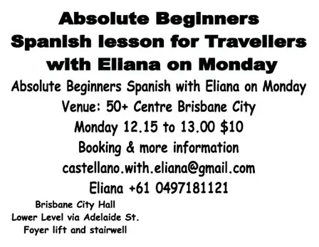 Absolute Beginners Spanish Senior for Traveller on Monday with Eliana