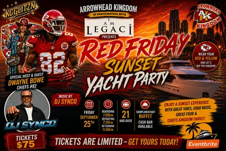 RED FRIDAY Sunset Yacht Party Miami | Chiefs Kingdom Takeover ️