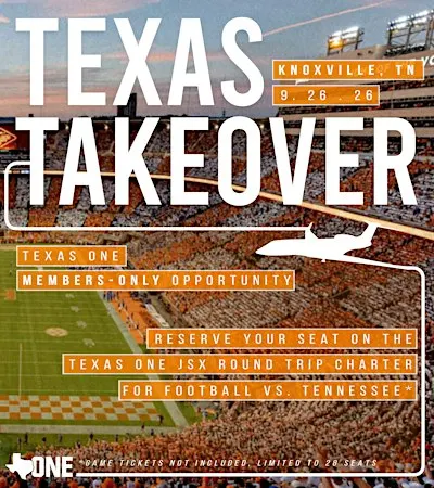Texas Takeover -  Texas FB vs. Univ. of Tennessee (RSVP thru idonate link)