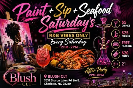 Paint + Sip + Seafood  Saturday's
